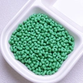 Light green double-hole acrylic seed beads for DIY jewelry and phone chain making - 200 Pieces/Pack (Approx. 4x6mm) / Glossy Dark Green