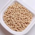 Milk coffee color acrylic double-hole peanut seed beads for DIY jewelry making and crafts - 200 Pieces/Pack (Approx. 4x6mm) / Glossy Light Coffee