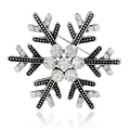Dettaglio della spilla a fiocco di neve vintage con strass di cristallo scintillanti - Argento Bianco