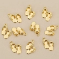 Polished 18k gold plated flip-flop charms for DIY jewelry making and pendants - Double Overlapping Flip-Flops / Gold Style 2