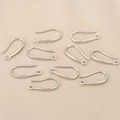 Set de diez ganchos de plata planos para la fabricación de joyas artesanales DIY - Medio / Plateado
