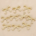 Pendentif nœud plaqué or 18k avec perles et zircons pour création de bijoux DIY - Or