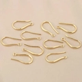 Pack de 10 ganchos de cobre bañados en oro de 18k para pendientes de bricolaje y joyería - Dorado
