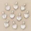 Set de 10 dijes de corazón chapados en oro de 18k con circonitas transparentes - Corazón de Plata