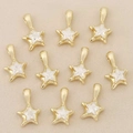 Set de diez colgantes de estrella bañados en oro 18k con circonitas para joyería DIY - Estrella de Oro