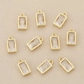 Set van 9 vergulde rechthoekige kristallen hangers voor DIY sieraden maken - Goud Rechthoek