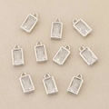 Set van tien vierkante geometrische hangers met zirkonen voor doe-het-zelf sieraden - Rechthoekig Zilver