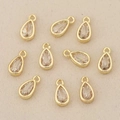 9pcs teardrop-shaped cubic zirconia pendants with 18k gold plated copper frame - Gold Waterdrop