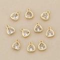 Macro shot of 18k gold plated triangle crystal pendants for DIY jewelry making - Gold Oval