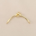 Connecteur nœud courbé plaqué or 18K avec doubles boucles pour bijoux DIY - Or