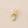Detail of 18k gold plated knot pendant with sparkling heart-shaped zircon stone - Knot Heart Style (PJ0237) / Gold