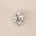 Close-up of silver-plated star and seashell pendant with sparkling zircon stones - Conch Star (PJ0165)-Silver