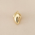 Dettaglio del ciondolo a forma di mango placcato oro 18K con zirconi color champagne - Foglia Irregolare (PJ0169)-Oro