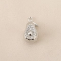 Dettaglio del ciondolo a forma di avocado argentato con oro 18K e pietre di zircone - Avocado (PJ0147)-Argento