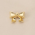 Polished 18k gold plated bow-knot charm for DIY jewelry and handmade earrings - Streamlined Bowknot Pendant (PJ0186-JS-3#)