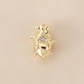 Dettaglio del ciondolo a cuore anatomico in rame placcato oro 18K con zirconi - Cuore (PJ0181)-Oro