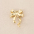 Polished 18k gold plated bow pendant with hanging ring for DIY earring and jewelry making - Full Bowknot Pendant (PJ0186-JS-4#)