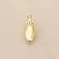 Macro view of a 18K gold-plated carrot charm with a polished finish for DIY jewelry - Gold Carrot (PJ0253)