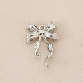 Silver bow-shaped metal earring pendant for DIY jewelry making in polished finish - Full Bowknot Pendant (PJ0186-YS-4#)