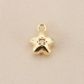 Dettaglio pendente a stella placcato oro 18k con zircone lucido per gioielli fai-da-te - Oro