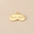 Detail view of 18K gold plated sleep mask charm with Good night engraving for DIY jewelry - Good Night Letter Sleep Mask Style / Gold