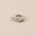 Macro detail of 18K gold plated bead spacer with sparkling cubic zirconia for DIY jewelry - Star Style / Silver Star Pattern