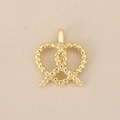 Vue détaillée d'un pendentif bretzel en or 14K avec une texture de corde torsadée - Or