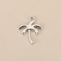 Close-up of silver palm tree pendant with polished mirror finish for DIY jewelry - Silver