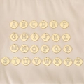 Set of 26 gold plated vintage alphabet pendants with sparkling rhinestone inlay for jewelry - Letter A / Rounded Square Pave Style (PJ0004) / Gold