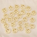 18K gold plated copper 26 alphabet pendants with pavé zircon for DIY necklaces - Letter A / Hollow Zirconia Ring Style (PJ0005) / Gold