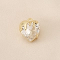 Macro detail of heart-shaped zircon pendant with 18K gold-plated lava fluid design - 18K Gold Plated - Large