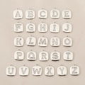 Full set of 26 English letter pendants A-Z with 18K gold plated pave zircon inlay - Letter A Style / Silver