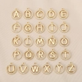 18K gold plated circle alphabet pendant set with micro-inlaid cubic zirconia stones - Letter A / Gold
