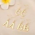 Chic gold-plated alphabet letter hook earrings A B C with polished finish for women - Letter Y / 18K Gold