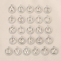 26-piece set of silver alphabet pendants with micro-pave cubic zirconia inlay - Letter A / Silver
