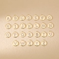 26 gold-plated copper round alphabet pendants with cubic zirconia for DIY jewelry - Letter A / Flat Round Pave Style (PJ0001) / Gold