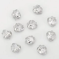 Set of 10 silver-plated heart-shaped zircon pendants for DIY jewelry making and crafts - Silver Plated - Small