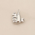 Macro detail of a thumb gesture pendant in silver finish with sparkling zircon stones - Silver