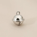 Macro shot of polished silver bell pendant with a round ring for jewelry making - Silver Style (10x12mm)(PJ0276)