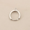 Macro detail of high-polish silver DIY round earring clasp with hinge and small hanging loop - Silver