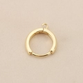 Detailed macro view of 18K gold-plated S925 sterling silver hoop earring clasp for DIY - Gold