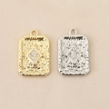 Colgantes rectangulares vintage en oro y plata con circonitas para joyería artesanal - Palo de Diamante Dorado (PJ0304-Gold#4)