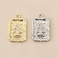 Detalle de colgantes trébol de póker dorados y plateados con circonitas y textura martillada - Palo de Trébol Dorado (PJ0304-Gold#2)