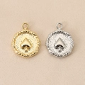 18K gold plated spade charms with textured background and twisted rope edge for jewelry - Spade Style (PJ0303-Gold#3) / Gold