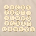 26 gold alphabet pendants with white zircon inlay for DIY necklace and bracelet jewelry - Letter A / Gold