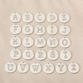 Set of 26 sparkling silver letter pendants with crystals for DIY jewelry making - Letter A / Silver