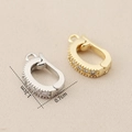 Detail of 1.2cm gold and silver jewelry clasp with micro-paved cubic zirconia stones - Pave Zircon Bail Style (#5)