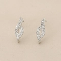 Boucles d'oreilles en S plaquées or 18K avec double rangée de zircons micro-pavés - Design No.1 / Argent