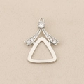 Silver geometric triangle pendant with zircon inlay for elegant jewelry making - Silver