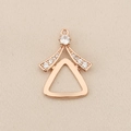 Rose gold geometric pendant charm with clear zircon inlays for DIY jewelry making - Rose Gold